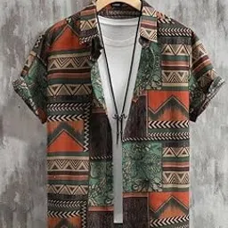 Lycra Fabric Digital Printed Half Sleeve Shirt Multicolour-picture-10