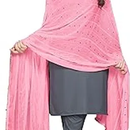 kemza Elegant Chiffon Floral Embroidered Dupatta with Lace Border – Soft, Lightweight, Perfect for Kurti, Choli-picture-45