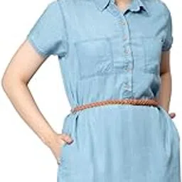 nuevosdamas Solid Moss Green Pure Cotton Shirt Style Midi Dress-picture-48