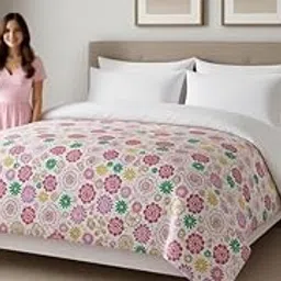 Single Bed Duvet Cover with Floral Pattern, Multicolor Geometric Design-picture-21
