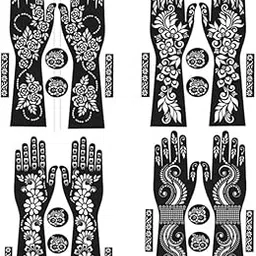 Akkad Heena Mehandi Tattoo Sticker Kit – Temporary Henna Design Stencils for Girls, Women & Kids – for Hand, Finger, Body & Face – Perfect for Bridal Events, Cultural Days & Gifting-picture-46