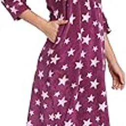 palival Women's Woolen Solid Maxi Nighty-picture-23