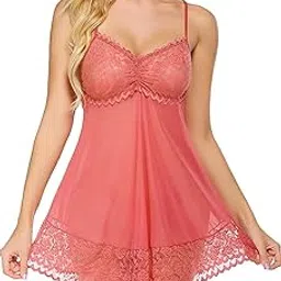 Saniya ENT Lingerie for Women Special Nightwear Above Knee Baby Doll Dress Nightgown Deep Open Back Bodysuit for Honeymoon-picture-39