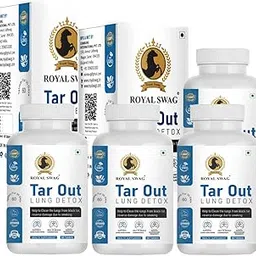 Royal Swag Tar Out Lung Cleanse and Detox Capsule Set of 4(60 Pcs Pack) Natural Respiratory Support Supplement for Smokers And Non-Smokers Support Lung Health and Detoxification | 240 Tablets-image-80