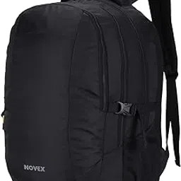 NOVEX Epoch Laptop Travel Backpack | Polyester Business Bag with 2 Compartments, Water Resistant | Black Bags for College, School | Backpacks for Men & Women Fits Under - 15.6 inch-picture-51