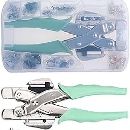 LBTEE 1/8" & 3/16" Grommet Tool Kit, All-in-one Eyelet Press Pliers kit with 160 Gold, Silver, White and Black Metal Eyelet Grommets for Tarps, Fabric, Leather, Plastic & Labels, with Storage Case-picture-22