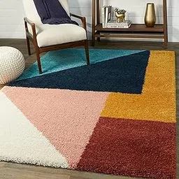 FRESH FROM LOOM Royal Heritage Edition Large 36 x 60 Inch Carpets For Home|Premium Shaggy Fur Rug Runner|Anti-Skid Bedroom Carpet |for Living Area Office Sofa Room (3x5 Feet ),Tringle Multi-image-50