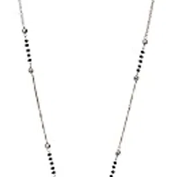 adwitiya collection Rose Gold-Plated S-Arrow Shape Stone-Studded Traditional Mangalsutra-picture-18