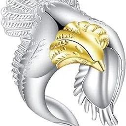 ruvee Eagle Over Clouds Platinum Plated Stainless Steel Alloy Ring for Men & Biker-picture-27