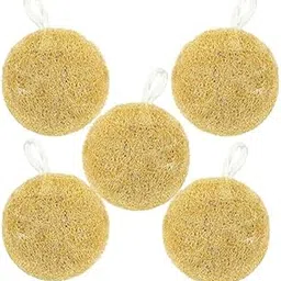 Organic Round-Shaped Loofah Sponge (Pack of 5) Natural Exfoliating Body Scrubber | Eco-Friendly & Biodegradable Bath Sponge for Soft, Healthy, Glowing Skin-picture-46