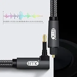 EMK 90 Degree Mini Optical Audio Cable Digital 3.5 mm Connects Toslink Cable [24K Gold-Plated Nylon Braided Ultra-Durable ] Fiber SPDIF Audio Cable for Home (1M)-image-87
