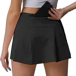 husnainna High Waisted Pleated Tennis Skirt with Pockets Athletic Golf Skorts for Women Casual Workout Built-in Shorts-picture-21