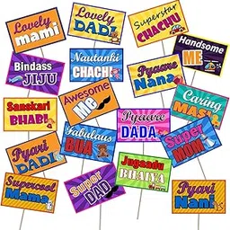 Party Propz Baby Shower & Maternity Shoot Props 18 Pcs – Mom to Be, Dad to Be Badges, Pregnancy Photoshoot & Haldi Props, Baby Shower Decoration Items image 1