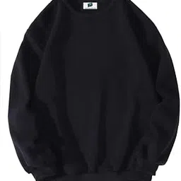 sxv style Solid Plain Unisex Cotton Oversized Baggy Sweatshirt-picture-53