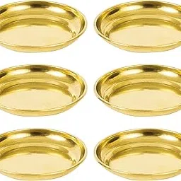 Spillbox Traditional Brass Diya for Puja | Pooja Aarti | Arti Deepak Deepam Oil Lamp for Home Temple Puja Articles Decor Gifts- Micro Plate (6)-picture-12