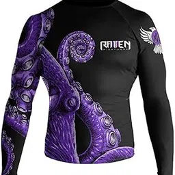 Men's Kraken Octopus IBJJF Approved Rash Guard Purple-image-4