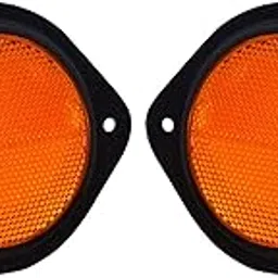 Allpartssource Reflex Reflector Set with Black Metal Base Suitable for Tractor Truck Trailer Bus Pickups - Amber (Set of 2 Pcs)-image-7