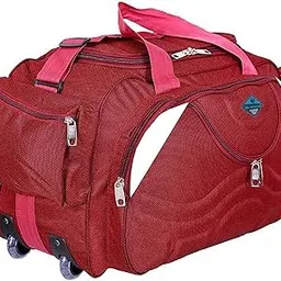 Waterproof Polyester Lightweight 40 L Luggage Travel Duffel Bag with 2 Wheels (Red)-NC_3NB-171-image-79