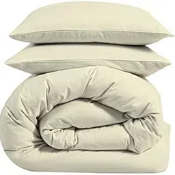 Duvet Cover Zipper Closure Soft and Breathable for Comfortable Sleep Wrinkle Free Duvet/Quilt/Razai/Comforter Cover Single 68X92 in_Ivory-picture-28