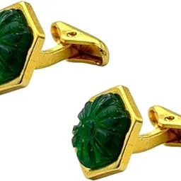 lbv 24kt Pure Gold Plated Premium Stone Carved Cufflink for Men-picture-31