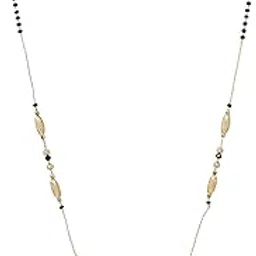 meira jewellery Stylish Gold-Plated Mangalsutra Necklace with AD Stone Studded Modern Pendant, Ethnic Traditional Black Beaded Contemporary Fashion Tanmani Chain Jewellery Gift for Women and Brides-25-picture-37