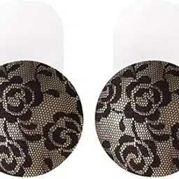 flaunt n fly Black Color Silicone Lace Lifting Pasties Covers | Size : One size-picture-12