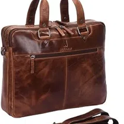 rolando Balboa 15 Inch Men's Top-handle Laptop Messenger & Sling Leather Handbag (Oily Brown)-picture-39