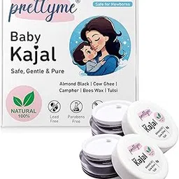 Prettyme Baby Kajal | 100% Natural & Safe For Newborns With Pure Cow Ghee, Almond & Coconut Oil | No Chemicals & Lead-free | 8g (Pack of 2)-picture-16