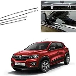 MT Car Chrome Window Lower Garnish Stainless Steel for Kwid Set of 4 Pieces image 1