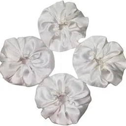 FLYBUY Luxury Scrunchie for hair satin silk satin scrunchies set scrunchies for women Girls (white)(pack of 4)-picture-56