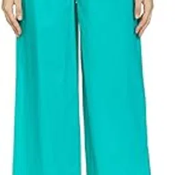 chanderkash Pack of 1 Stylish & Comfortable Rayon Cotton Straight Cut Wide Legs Palazzo Trousers for Women/Knitted Rayon Cotton Ethnic Palazzo White-picture-32