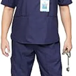 Indicare Health Sciences Customize Mens Scrub Suit V-Neck Ideal for Doctors, Nurses, Dentists and Healthcare Professionals (Navy Blue, L)-picture-23