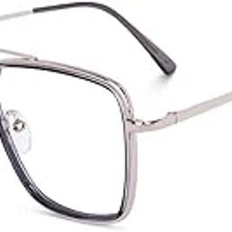 CREEK Blue Light Blocking Blue Cut Zero Power anti-glare Retro Square Eyeglasses,Metal Frame for Eye Protection from UV by Computer/Mobile (With Torch and Testing Card)-image-50