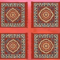 AJ HANDLOOM Traditional Pooja Mat for Home & Temple Use | Soft & Durable Aasan for Meditation, Prayer, Bhajan & Yajna | Multipurpose Puja Mat for Sitting During Pooja Rituals. Pack 4-image-48