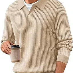northwind Men's Cotton Full Sleeve Collar Polo Sweater for Men, Rib Knitted Winter Sweater-picture-36