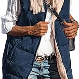 prettygarden Womens 2024 Fall Reversible Vests Sleeveless Fleece Jacket Zip Up Hoodie Pockets Long Warm Winter Coat Outerwear-picture-12