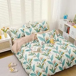 Wytomah Glace Cotton King Size 90X100 Inches Quilt/Duvet/Rajai/Blanket Cover with Zipper Closure (Sea Green)-picture-29
