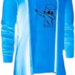 dublly Blue Stylish Shrug for Men with Marshmello Print | Trendy Casual Open Cardigan-picture-15