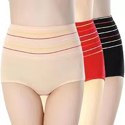 kietties Women's Cotton Blend Bikini (Panty (P3)-Black-Gold-Red_L)-picture-12