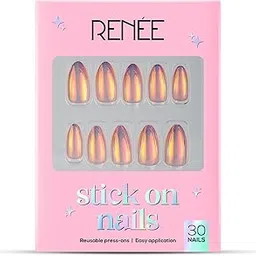 RENEE Stick On Nails Holographic Nail 01| 30 Reusable Artificial Fake Nail Set| Lightweight & Long Lasting| Easy To Use| Quick Fix For Festivals & Special Occasions-picture-13