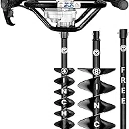 DVI 72CC High Power Earth Auger with 4 Inch + 8 Inch Double Spiral Planter/Bit with Heavy 2 Stroke Petrol Engine for Digging Holes, Plantation & Fencing Purpose with Free 30" Inch Extension Rod.-picture-28