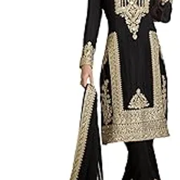 miss ethnik Women's Off White Chinon Stitched Top With Stitched Chinon Bottom and Chinon Dupatta Full Sleeve Embroidered Straight Top (ME-1195)-picture-16