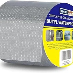Dimore Adhesive Aluminium Leakage Repair Waterproof Tape For Pipe Leakage Roof Water Leakage Solution Foil Rubber Surface Crack, Boat and Pipe Sealing, Glass Rubber Tape. (4 Inch) image 1