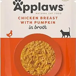 Applaws Natural Premium Wet Cat Food for Adult Cats, Chicken Breast with Pumpkin in Broth Pack of 4 x 70g Pouches-picture-22