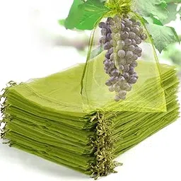 50 Pcs Fruit Protection Bags, 7.5×11.5 Inches Green Fruit Nets for Fruit Tree, Drawstring Mesh Cover Bags to Protect Vegetables Tomato Strawberry Garden-picture-14