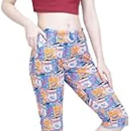 Capri for Women - 100% Cotton 3/4th Pants (with Pockets & Drawstring), Stylish Three-Fourth Lounge Pants for Women & Girls-picture-51