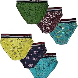 lux cozi Boy's Super Combed Cotton Outer Elastic Printed Brief with Ultra Soft Waistband | Colors & Prints May Vary|-picture-34