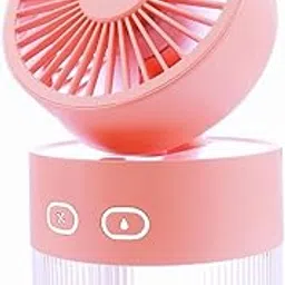 Kylara Misting Fan Portable 180°Adjustable Rechargeable Desk Fan with Night Light and 350ml Water Tank,3 Wind Speeds,Small Personal Cooling Fan,Ultra-Fine Water Spray for Office/Makeup/Travel/Camping-picture-20