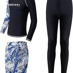 shopora Men Long Sleeve Swimsuit Top And Bottom Wetsuit Stretch Swim Shirt And Pants L | Mens Clothing | Swimwear-picture-18