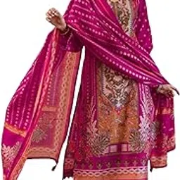 gosriki Women's Rayon Viscose Straight Printed Kurta with Palazo & Dupatta-picture-22